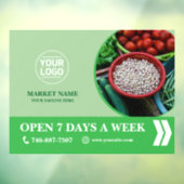 Grocery Market Custom Window Cling Raamsticker (Vel 3)
