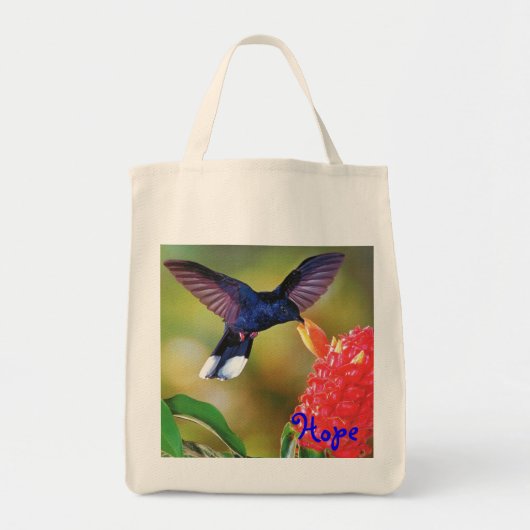 Grocery Tas "Blue Hope Hummingbird" (Voorkant)