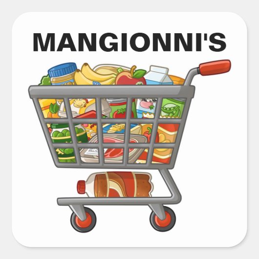Grocery Vierkante Sticker (Voorkant)
