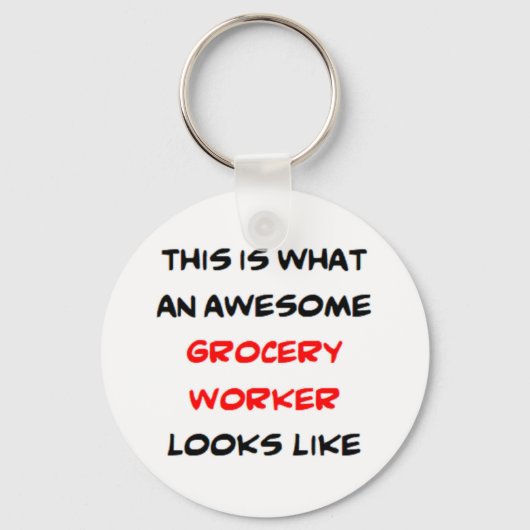 grocery worker, awesome sleutelhanger (Voorkant)