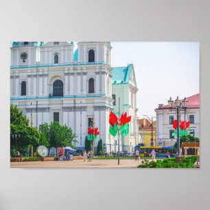 Grodno Belarus City Architecture Life People Poster