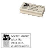 Groederij op de markt van boerenboeren 	rubberstempel (Gestempeld)