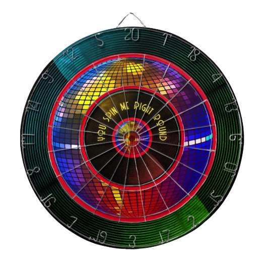 Groef in Stijl met Onze Spin Me Rechts Ronde Dartbord (Voorkant)