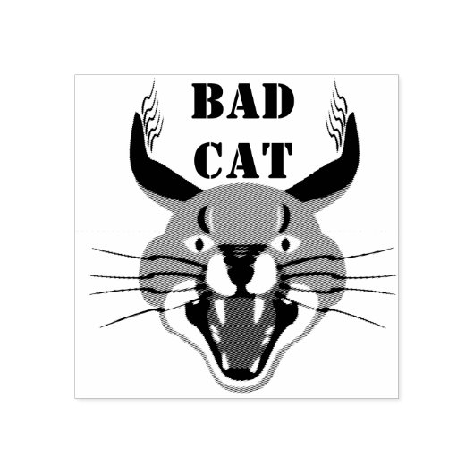 Groei Caracal Bad Cat Rubberstempel (Afrduk)
