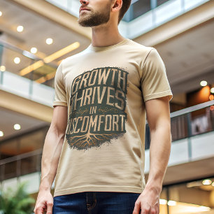 Groei Dijt Organische Grunge Typografie T-shirt