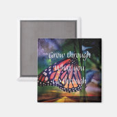 Groei door wat je door Fridge Magnet gaat Magneet (Voorkant / Achterkant)