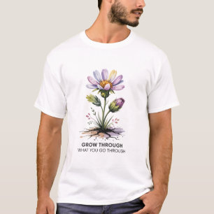 Groei Door Wat Je Meemaakt Boho Bloemenprint T-shirt