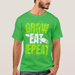 Groei Eat Herhaalt vegetarische vegetatie T-shirt