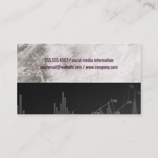 Groei Grafiek Icoon | Aandelenmarkt Grafiek Visitekaartje (Achterkant)