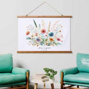 Groei in genade bloemrijk hangend wandkleed