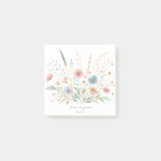 Groei in genade bloemrijk post-it® notes (Voorkant)