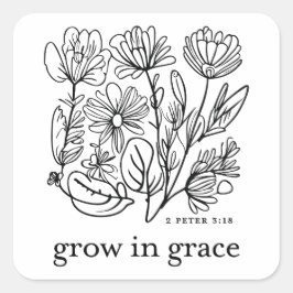 Groei in Grace Vierkante Sticker