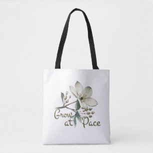 Groei in je eigen tempo Elegante waterverf botanis Draagtas