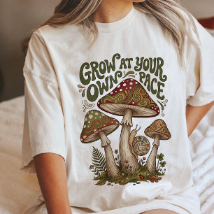 Groei In Je Eigen Tempo Paddenstoel Slak Kunst Tri-Blend Shirt