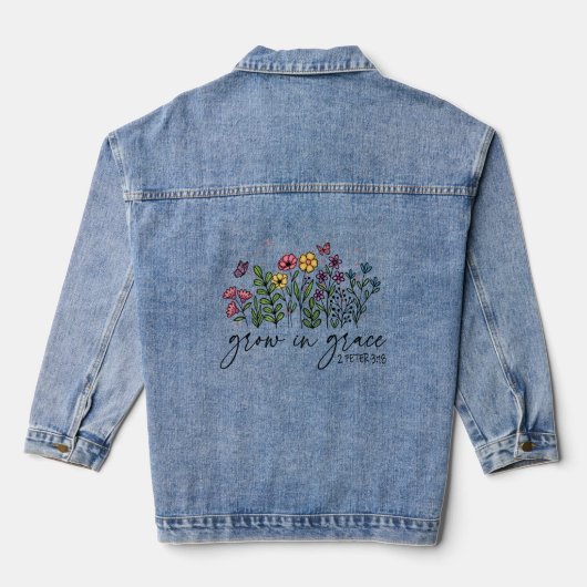 Groei in respijt denim jacket (Achterkant)