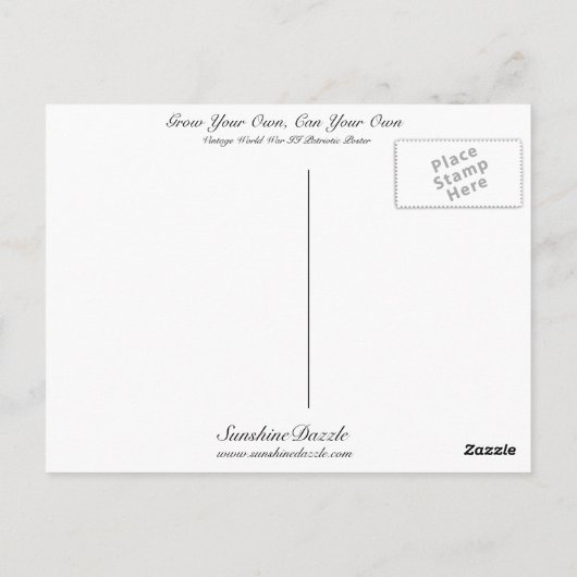 Groei je eigen, kan je je eigen briefkaart (Achterkant)