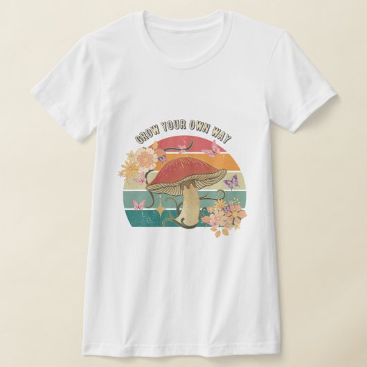 Groei je eigen Way Retro-paddenstoel T-shirt (Laagn)