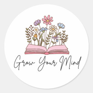 Groei Je Geest Boek Liefhebber Lezen is Liefde Ronde Sticker