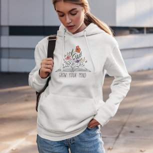 Groei je geest Boho Wildflower en boek Hoodie