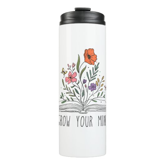 Groei je geest Boho Wildflower en boek Thermosbeker (Voorkant)