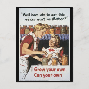 Groei je voedsel Wereldoorlog 2 Briefkaart