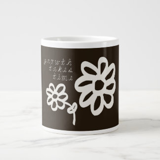 Groei kost tijd Motiverende Inspirerende Postkaart Extra Grote Beker