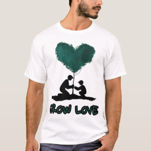 Groei Liefdesboom Illustratie, Hartvormige Natuur T-shirt