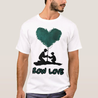 Groei Liefdesboom Illustratie, Hartvormige Natuur  T-shirt