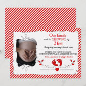 Groei met 2 Feet Holiday Zwangerschap Aankondiging (Voorkant / Achterkant)