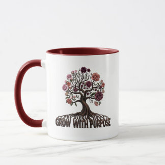 Groei Met Doel Bloem Boom Tweetonige Koffiemok Mok