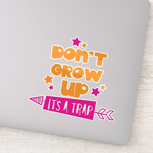 Groei niet omhoog Het is een val, Pijl, Sterren Sticker (Detail)