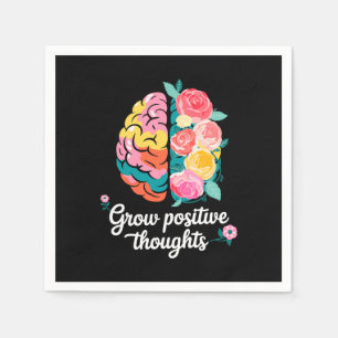 Groei positieve gedachten - Inspirerend Bloemen Servet