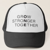 Groei Sterker Together Basic Black en White Trucker Pet (Voorkant)
