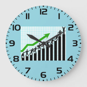 Groei Succes Voortgangs Balkdiagram Grote Klok