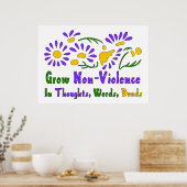 Groei van geweldloosheid poster (Keuken)