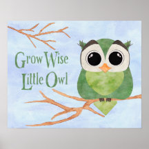Groei Wise Little Owl Waterverf Effects