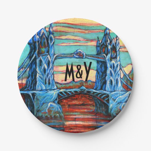 Groeibrug in een fantasiestad Bord (Voorkant)