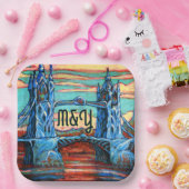 Groeibrug in een fantasiestad Bord (Feest)