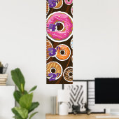 Groeidiagram van cartoon-donuts. poster (Thuiskantoor)