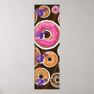Groeidiagram van cartoon-donuts. poster