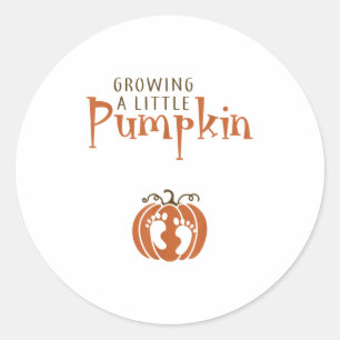 Groeien Een beetje pompoen Halloween zwangerschap  Ronde Sticker