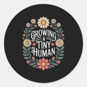 Groeien Een Tiny Human New Mom Dad Zwangerschap Aa Ronde Sticker