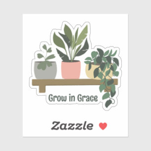 Groeien in Grace Planten op Shelf Magnet Sticker