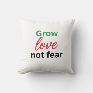 Groeien Liefde Niet Angst Typografie Ontwerp Kussen