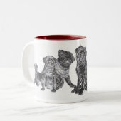 Groeien op Black Pug Tweekleurige Koffiemok (Voorkant links)