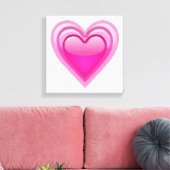 Groeiend Roze Hart - Emoji Canvas Afdruk (Insitu (Woonkamer))