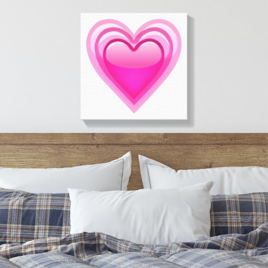 Groeiend Roze Hart - Emoji Canvas Afdruk (Insitu (Slaapkamer))