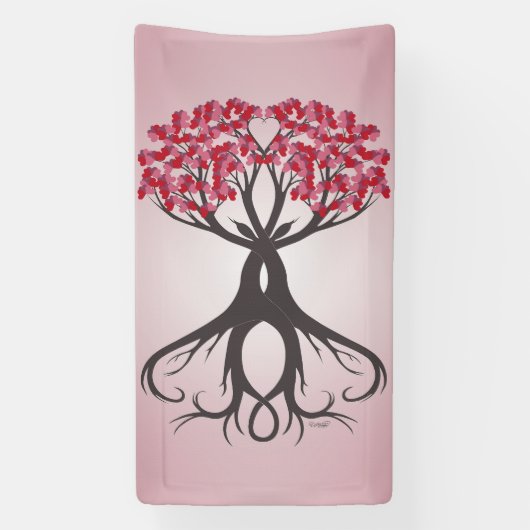 Groeiend samen met liefdesbanner spandoek (Verticaal)