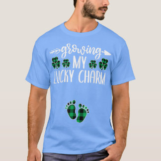 Groeiende Lucky Charm Zwangerschap Aankondiging St T-shirt