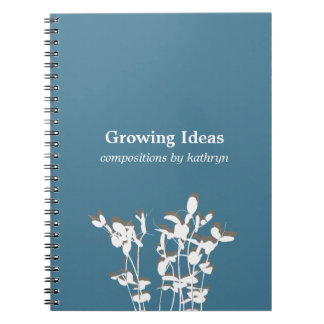 Groeiende plant moderne blauwe idee notities journ notitieboek